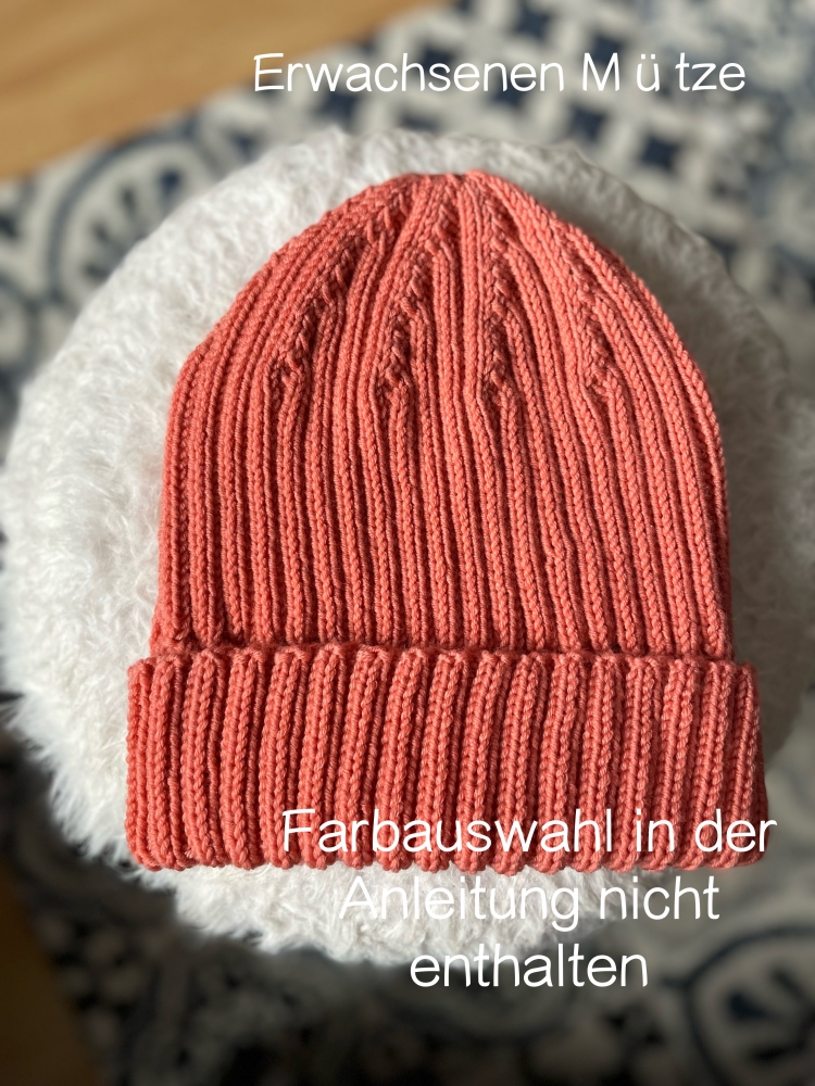 Bild 1 von Anleitung für Erwachsene und Kinder Mütze Achensee (Family-Set in 5 Größen + Fäustlinge für Kinder)