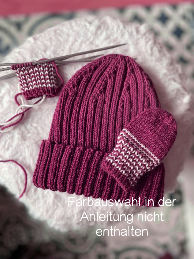Bild 1 von Anleitung für Erwachsene und Kinder Mütze Achensee (Family-Set in 5 Größen + Fäustlinge für Kinder)